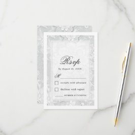 Vintage Antique White Lace Wedding OSA Kort