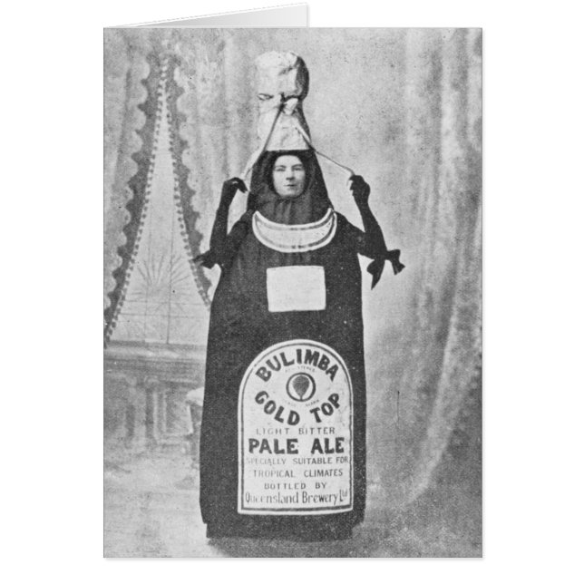 Vintage antropomorfisk reklam hälsningskort (Framsidan)