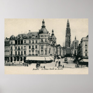 Vintage Antwerpen Antwerpen Suikerrui 1900 Poster