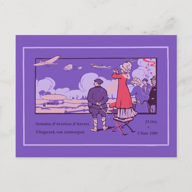 Vintage Antwerpens flygvecka (Nederländerna/Fransk Vykort (Framsida)