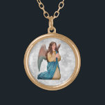 *~* Vintage AP40 Classic Angel Kneeling Praying Guldpläterat Halsband<br><div class="desc">(sök-ID AP40 för liknande design) Överför till andra produkter om du vill. Vintage ROUND Guld-design med söt klassisk konst av en ung kvinnlig ANGEL KNEELING PRAYING . * Energetiskt utökad romantisk Vintage Retro Antique ANGEL faux Glitter romond Bakgrund. ANGEL KNEELING and PRAYING with a Silver glitter bakgrund. — Eftersom en...</div>