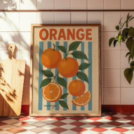 Vintage apelsin botanisk väggkonst | Citrus kök