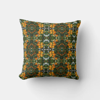 Vintage apelsin Citrus Botanisk Grön Mönster Kudde