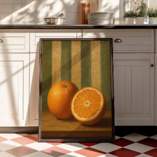 Vintage apelsin stilleben väggkonst Citrus tryck