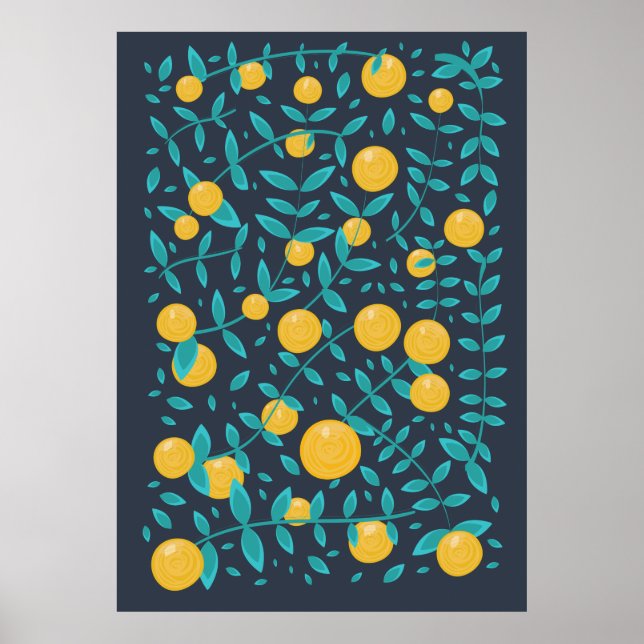 Vintage apelsinfrukt poster (Framsidan)