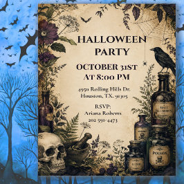 Vintage Apotek Halloweenfest Inbjudningar