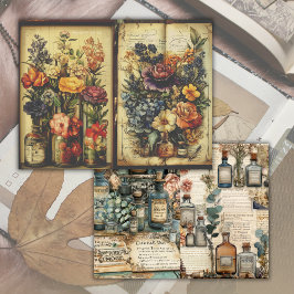 Vintage Apothecary Botaniskt Skrot Journal Papper