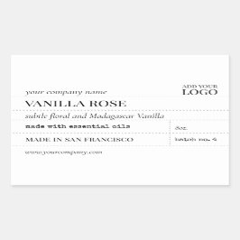 Vintage Apothecary Candle eller Bath Product Label Rektangulärt Klistermärke