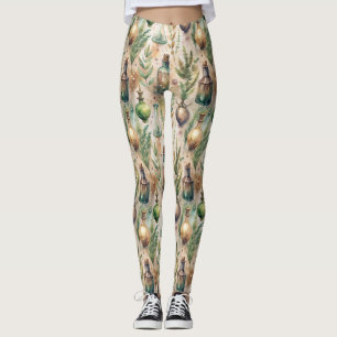 Vintage Apothecary Flaskor Mönster (3) Leggings