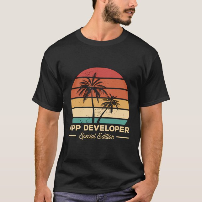 Vintage App Developer Speciell Edition T Shirt (Framsida)