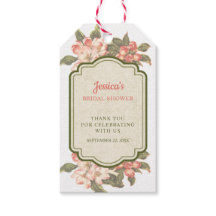 Vintage äppelblom Bröllopsdusch Presentpresenttagg