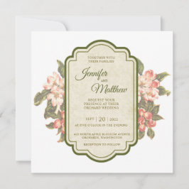 Vintage Äppelblom | Bröllopsinbjudan Inbjudningar