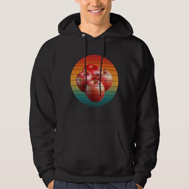 Vintage äppelfrukter hälsosam mat  hoodie (Framsida)