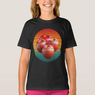 Vintage äppelfrukter hälsosam mat t shirt