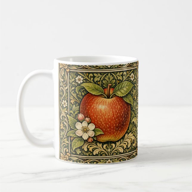 Vintage äppelmålning  kaffemugg (Vänster)