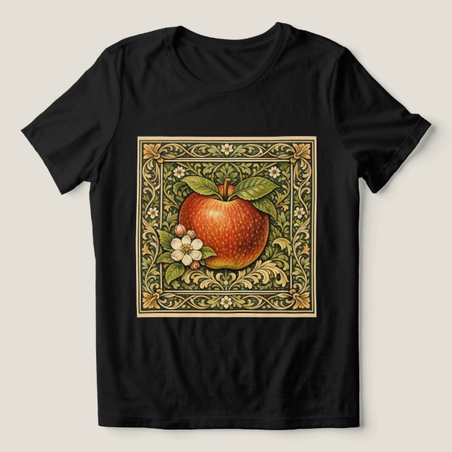 Vintage äppelmålning  t shirt (Design Framsida)