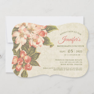 Vintage Apple Blommar Bridesmaids luncheon Inbjuda Spara Datumet