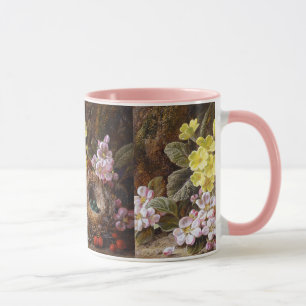 Vintage Apple Blommar Primroses och Birds Nest Mugg