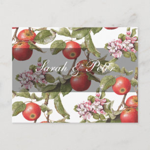 Vintage Apple Blommar Spara-the-Date Meddelande Vykort
