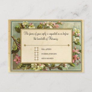Vintage Apple Blommar, Tea Nedfläckad Typography OSA Kort