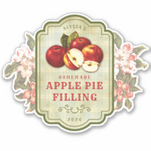 Vintage Apple-fyllning av Paj - kapslingsetikett Klistermärken