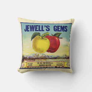 Vintage Apple Låda etikett Kudde