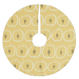 Vintage Apple Mönster: Tapet Design. Julgransmatta Borstad Polyester