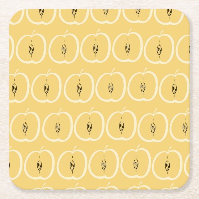 Vintage Apple Mönster: Tapet Design. Underlägg Papper Kvadrat (Framsidan)