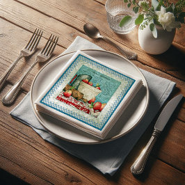 Vintage Apple Recept Ephemera Decoupage Pappersservett