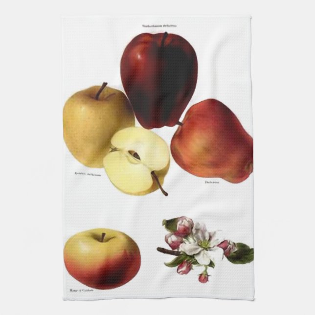 Vintage Apples Tea Towel Kökshandduk (Vertikal)