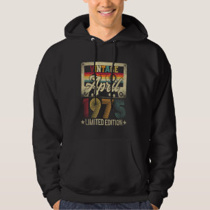 Vintage april 1975 50-årsdag 50 år gammal Roligt Hoodie