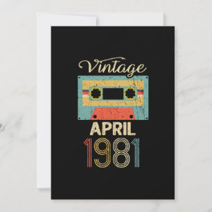 Vintage april 1981, 40:e födelsedagen, 40-årig gåv inbjudningar