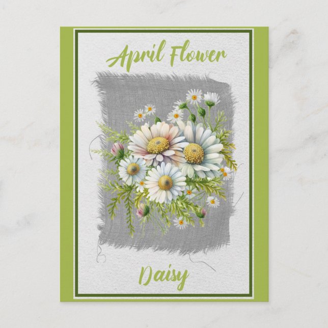 Vintage aprilblomma tusenskönas blommotiv vykort (Framsida)