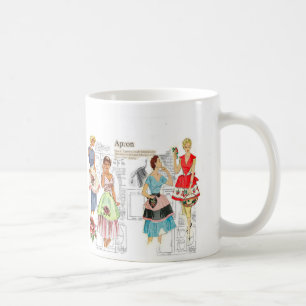 Vintage Apron Sewing Mönster Mugg