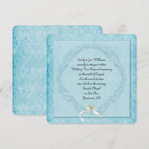 Vintage Aqua Damask Inbjudningar