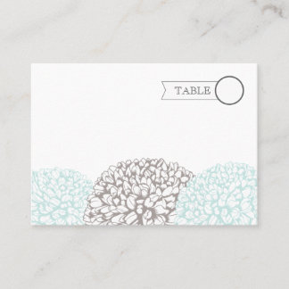 Vintage Aqua Flowers Suite Bord Namn Place Cards Placeringskort