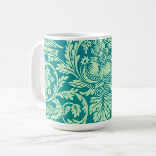 Vintage Aqua Mönster Art Mugg Kopp