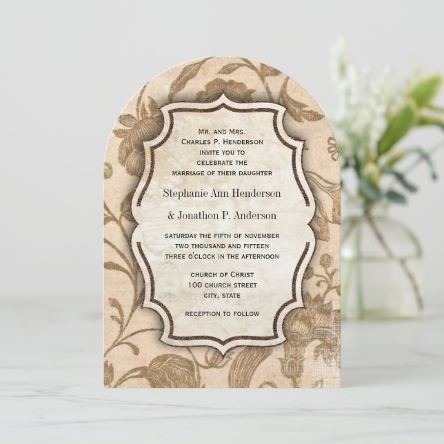 Vintage Aqua Red Love Bird Mönster Bröllop Inbjudningar (Stående Fram)