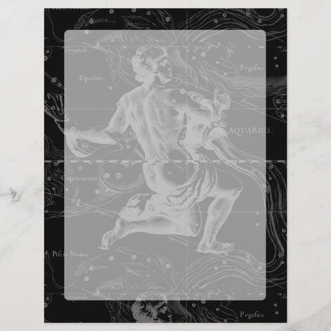 Vintage Aquarius Constellation Hevelius circa 1690 (Framsida)
