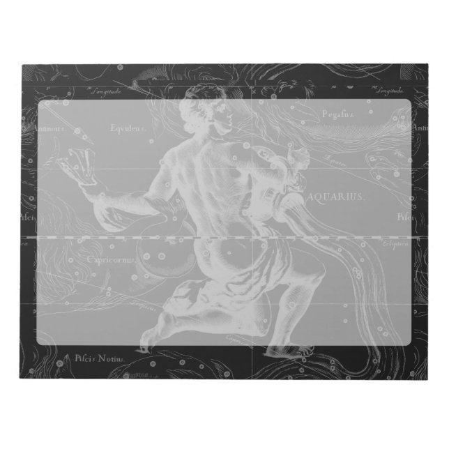 Vintage Aquarius Constellation Hevelius circa 1690 Anteckningsblock (Framsida)