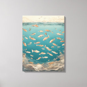 Vintage Aquatic Canvastryck