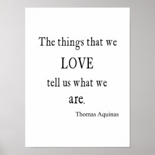 Vintage Aquinas Kärlek inspirationsoffert/citattec Poster