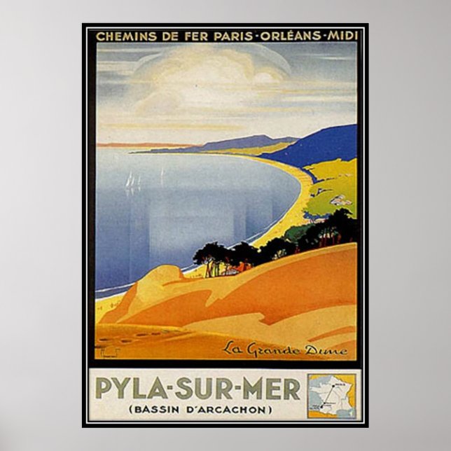 Vintage Aquitaine, Pyla-sur-mer, Frankrike- Poster (Framsidan)