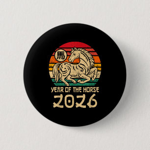 Vintage år för hästen kinesiskt nyår 2026 Zo Knapp