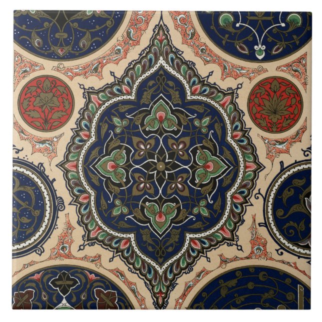 Vintage Arabian Mönster Kakelplatta (Framsidan)