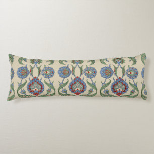 Vintage arabiskt blått rött geometriskt blommigt k kroppskudde