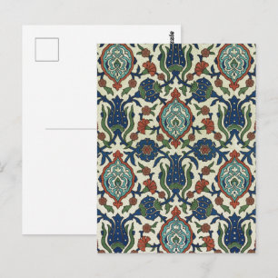 Vintage arabiskt geometriskt blomstermönstrat kons vykort