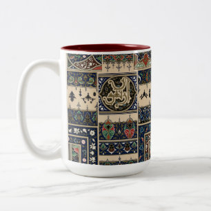 Vintage arabiskt mönster av Albert Racine Två-Tonad Mugg