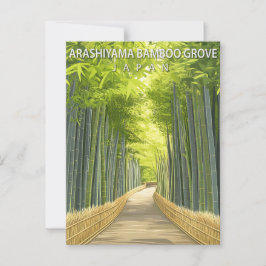 Vintage Arashiyama bambuskog Japan Vykort