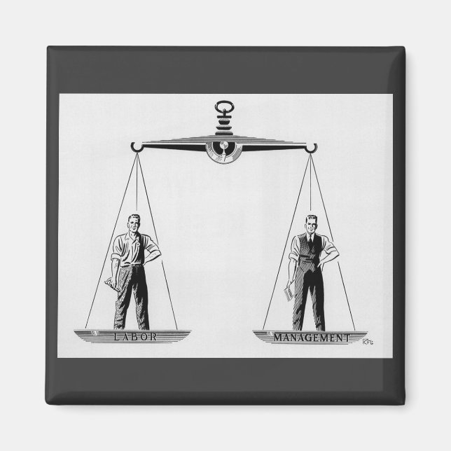 Vintage Arbetet vs Ledningen, Rättvisans våg Magnet (Framsidan)